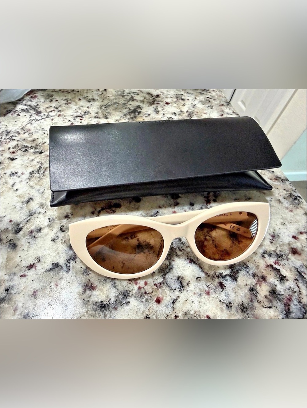 Saint Laurent SL M115 Cream Brown Sunglasses Like New